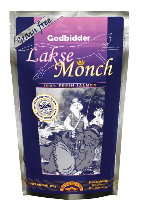 Godbidder Lakse Monch kornfri, laks 175 g