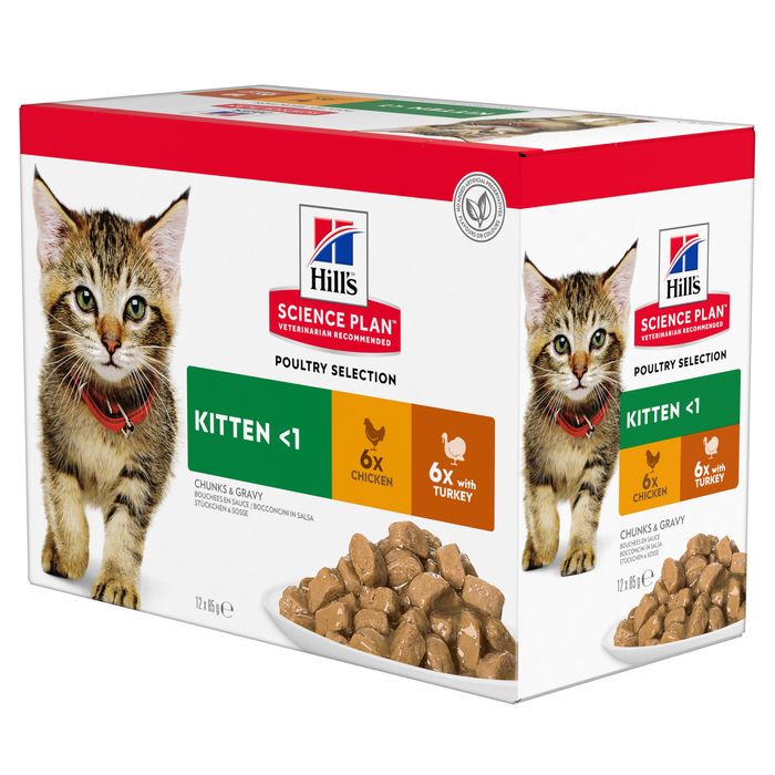 Kitten Healthy Dev., menu pou kylling & kalkun 12x85 g