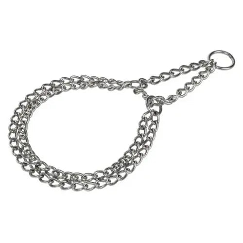 Dobbelt rustfri stål halsbånd S, 40 cm <10 kg