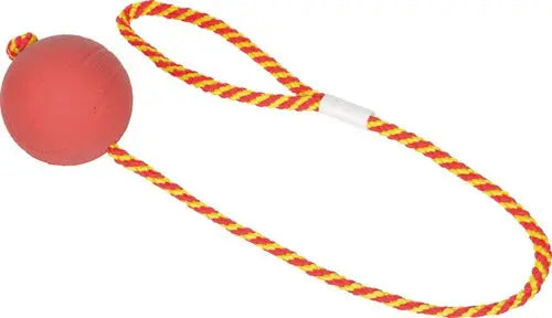 Bomuldsreb med bold 60 cm rød/gul