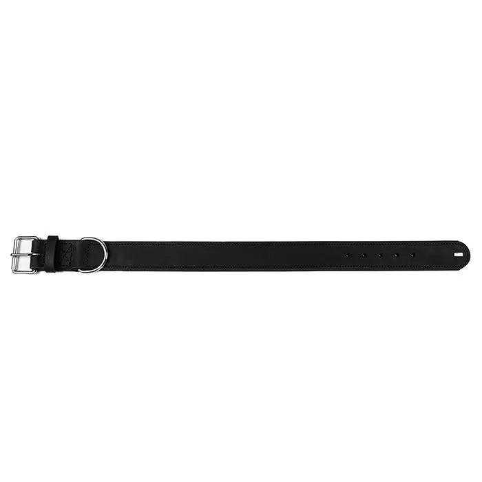 Læderhalsbånd Okse XL 75 cm sort