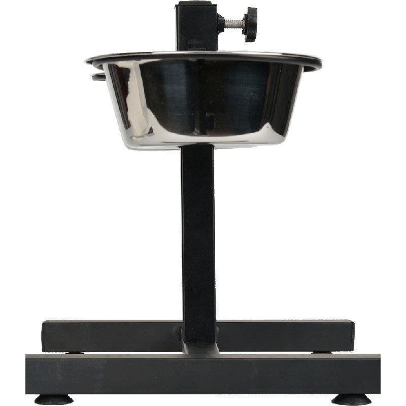 Foderstativ m/skåle rustfri stål